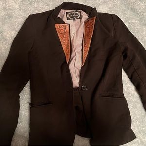Custom Tooled Women Black Blazer